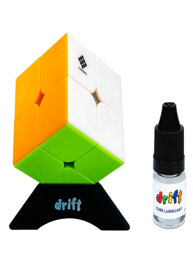 Cubelelo Drift 2x2 with Cube Lubricant and Stand Combo | High-Performance Speed Cube | Smooth Turning & Durable | Ideal for All Ages - Image 1